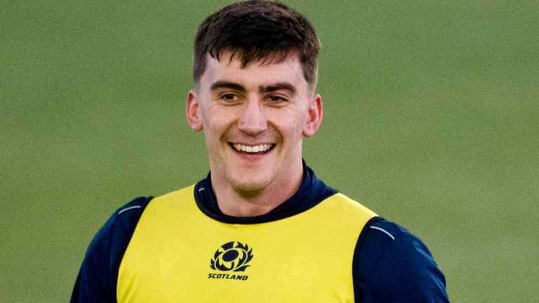 Cameron Redpath during a Scotland training session