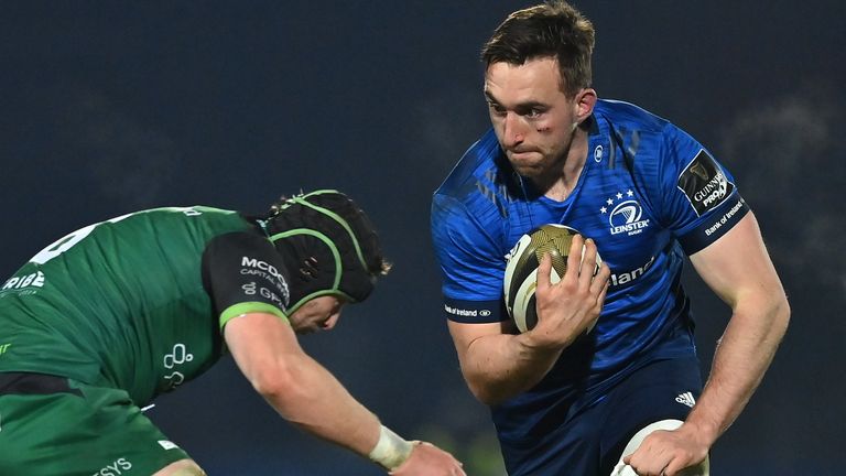 Jack Conan of Leinster in action against Eoghan Masterson of Connacht