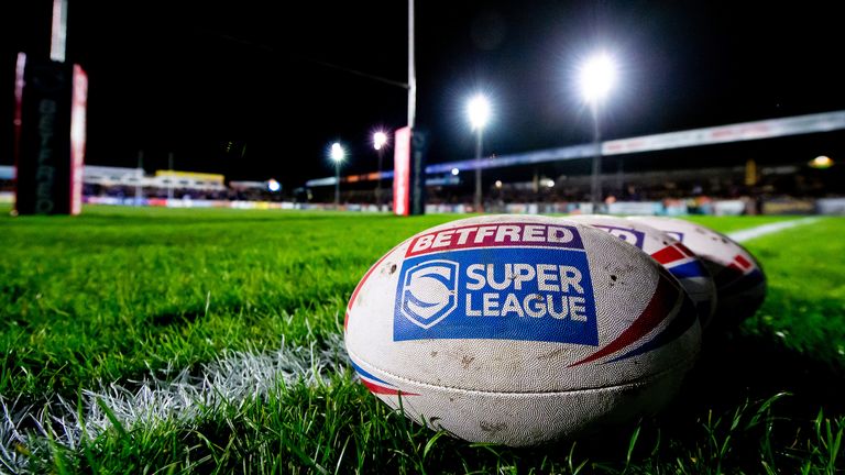 Picture by Allan McKenzie/SWpix.com - 21/02/2020 - Rugby League - Betfred Super League - Castleford Tigers v Wakefield Trinity - the Mend A Hose Jungle, Castleford, England - Betfred, ball, branding.