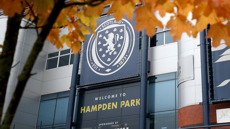 Scotland Press Conference - Hampden Park
A general view of the main entrance of Hampden Park, Glasgow. 25 September 2017