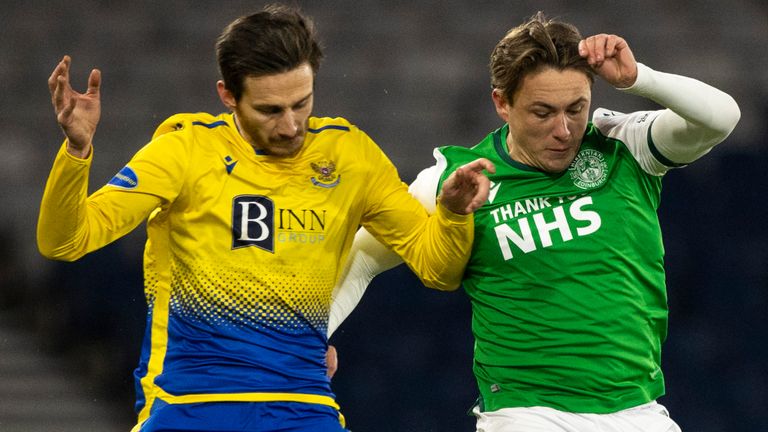 Scott Allan (right) returned to action at Hampden Park in a League Cup semi-final defeat to St Johnstone in January