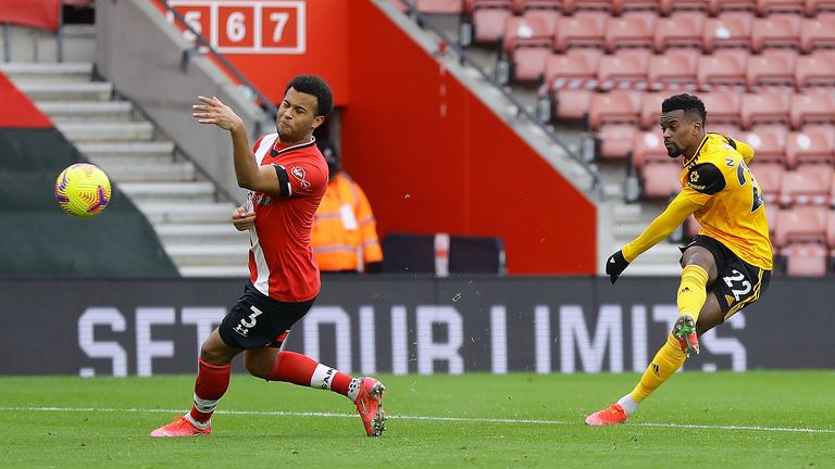 Ryan Bertrand blocks Nelson Semedo's shot with his trailing arm