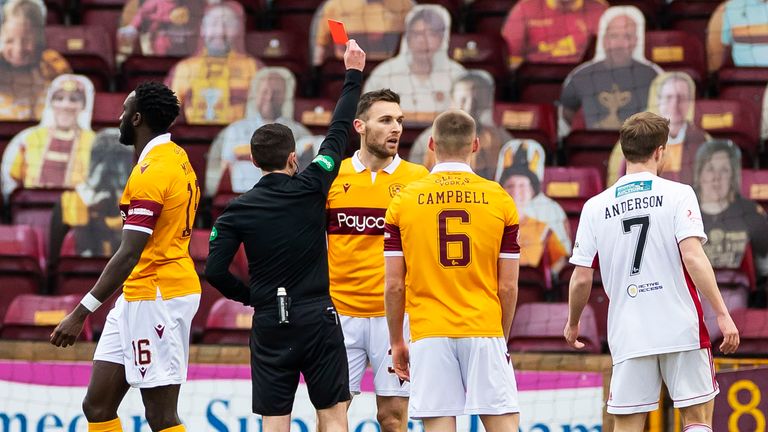 Motherwell 1 4 Hamilton Stephen O Donnell Sent Off As Accies Run Riot To Move Off Bottom Football News Sky Sports