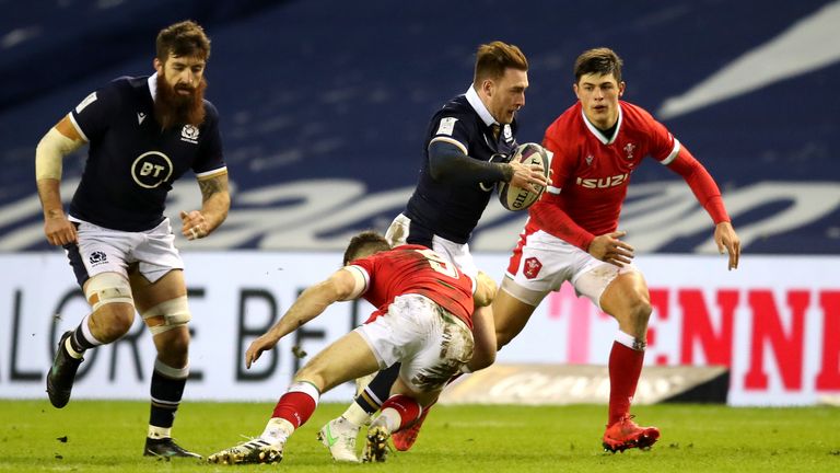 Stuart Hogg attacks for Scotland