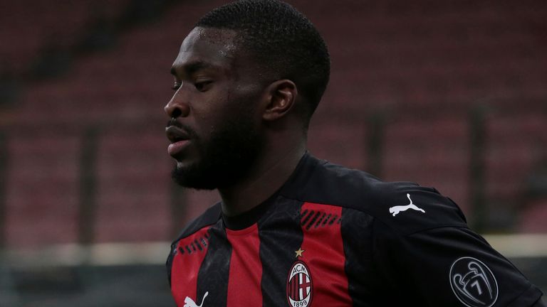 January 26, 2021, Milan, United Kingdom: Fikayo Tomori of AC Milan during the Coppa Italia match at Giuseppe Meazza, Milan. Picture date: 26th January 2021. Picture credit should read: Jonathan Moscrop/Sportimage(Credit Image: © Jonathan Moscrop/CSM via ZUMA Wire) (Cal Sport Media via AP Images)