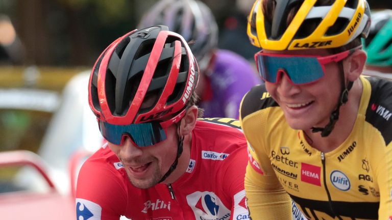 Primoz Roglic (left) won last year's Vuelta a Espana