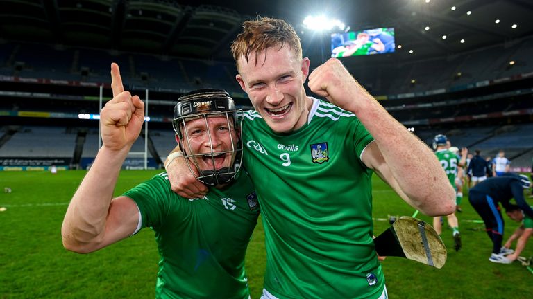 O'Donoghue celebrates December's All-Ireland final win with club-mate Peter Casey