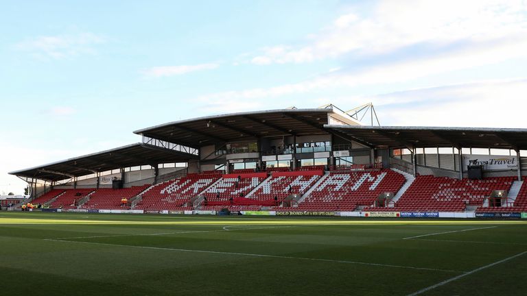 March 20, 2019 - Wrexham, United Kingdom - A general view of the stadium before the International Friendly match at the Racecourse Ground, Wrexham. Picture date: 20th March 2019. Picture credit should read: James Wilson/Sportimage(Credit Image: © James Wilson/CSM via ZUMA Wire) (Cal Sport Media via AP Images)