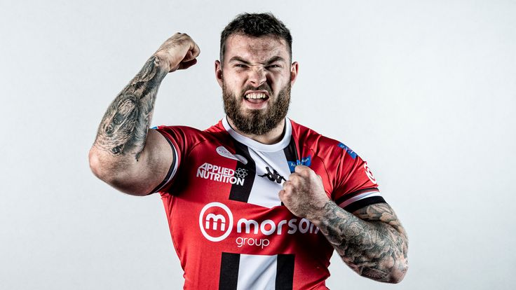 Picture by Allan McKenzie/SWpix.com - 17/02/2021 - Rugby League - Betfred Super League - Salford Media Day - AJ Bell Stadium, Salford, England - Sam Luckley.