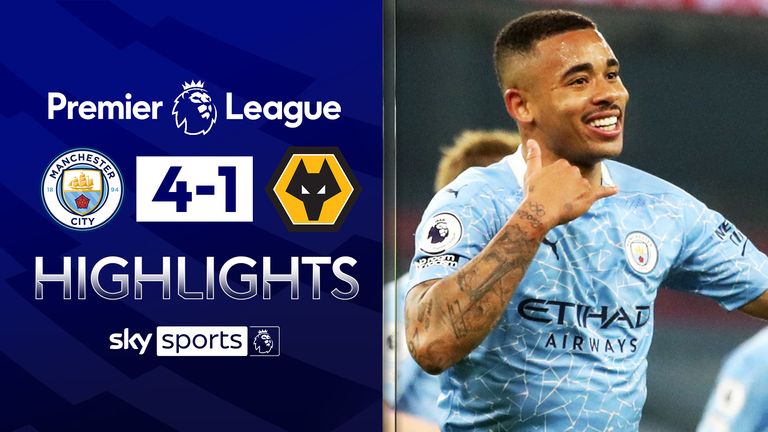 høste Monument Recept Man City 4-1 Wolves: Pep Guardiola's side secure 21st successive victory  with win at the Etihad | Football News | Sky Sports