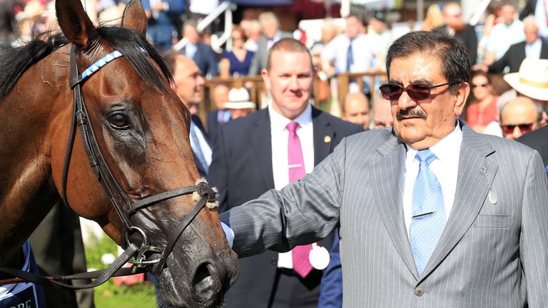 Sheikh Hamdan Al Maktoum pictured with Battaash