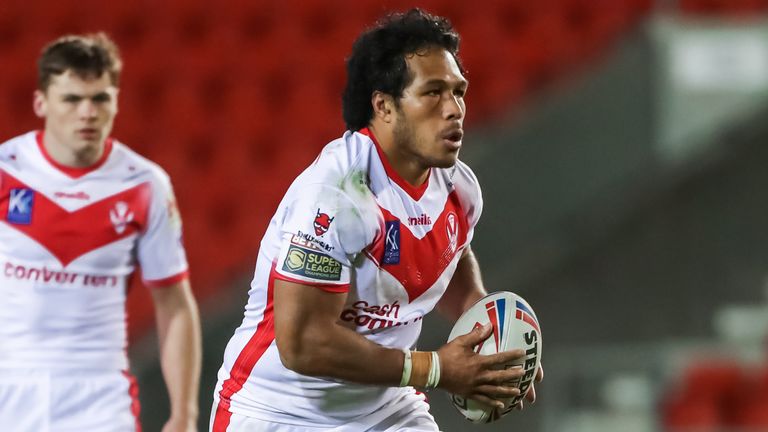Picture by Alex Whitehead/SWpix.com - 13/03/2021 - Rugby League - Tommy Makinson Testimonial - St Helens v Leigh Centurions - Totally Wicked Stadium, St Helens, England - St Helens’ Agnatius Paasi