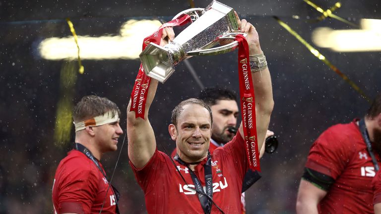 File photo dated 16-03-2019 of Wales' Alun Wyn Jones with the Six Nations trophy after the Guinness Six Nations match at the Principality Stadium, Cardiff.