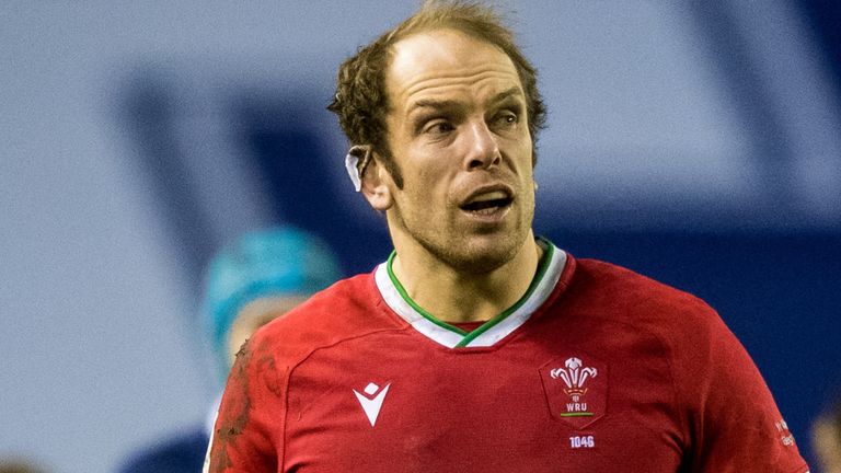 EDINBURGH, SCOTLAND - FEBRUARY 13: Alun Wyn Jones in action for Wales during a Guinness Six Nations tie between Scotland and Wales at BT Murrayfield, on February 13, 2021, in Edinburgh, Scotland. (Photo by Ross Parker / SNS Group)