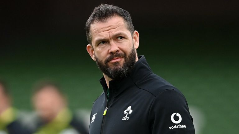 20 March 2021; Ireland head coach Andy Farrell prior to the Guinness Six Nations Rugby Championship match between Ireland and England at the Aviva Stadium in Dublin. Photo by Ramsey Cardy/Sportsfile