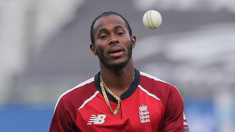 AP Newsroom - Jofra Archer during the third T20 cricket match between South Africa and England in Cape Town, South Africa, Sunday, Nov. 29, 2020. (AP Photo/Halden Krog)