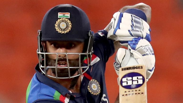 AP - India's Suryakumar Yadav bats during the fourth Twenty20 cricket match between India and England at Narendra Modi Stadium in Ahmedabad, India, Thursday, March 18, 2021. (AP Photo/Ajit Solanki)