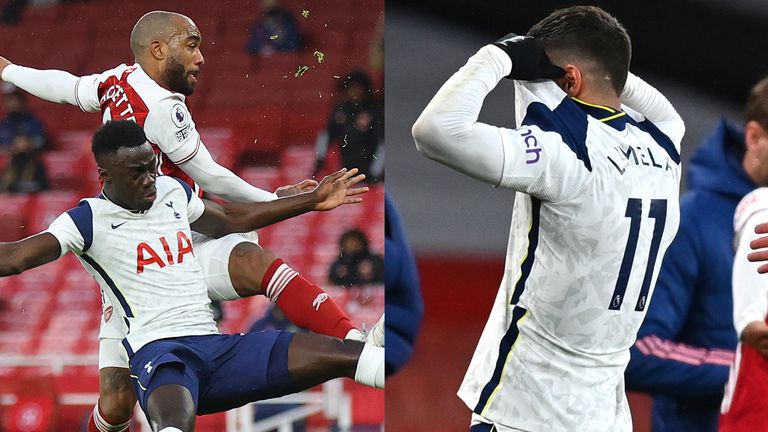 Arsenal won a controversial penalty and Erik Lamela was sent off in the north London derby