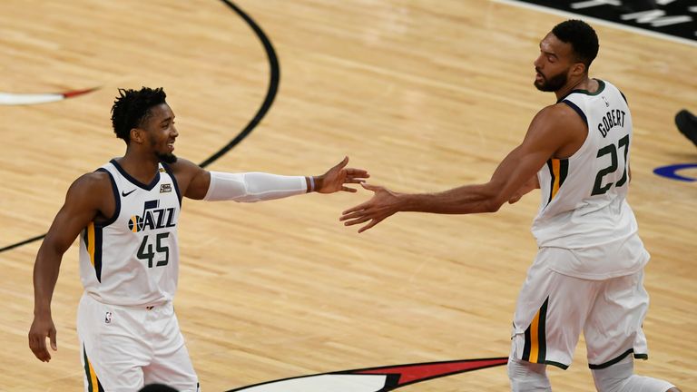 Rudy Gobert made the emphatic dunk as Utah pulled further clear of Chicago in the fourth quarter.