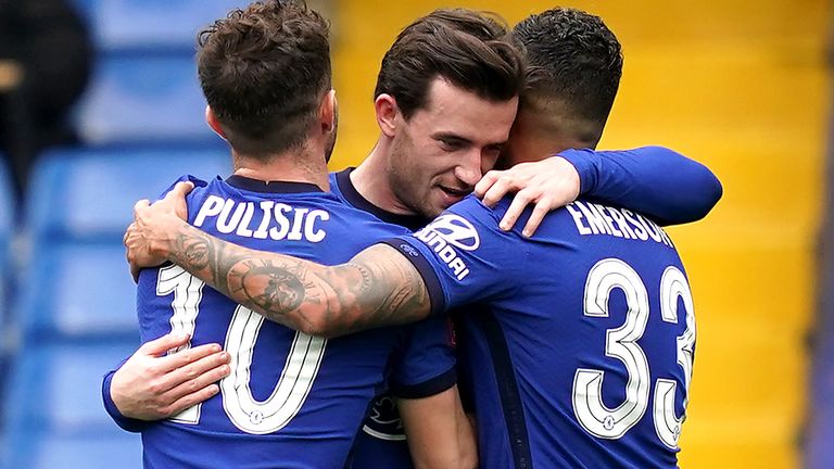 Ben Chilwell celebrates Chelsea&#39;s opening goal against Sheffield United