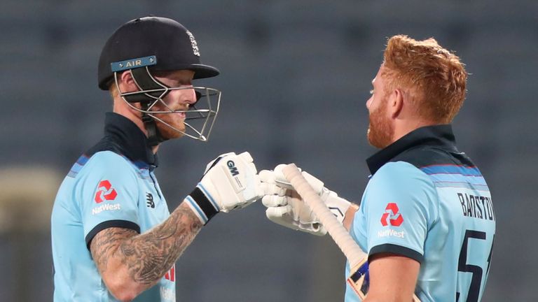 Ben Stokes and Jonny Bairstow, second ODI vs India (Associated Press)