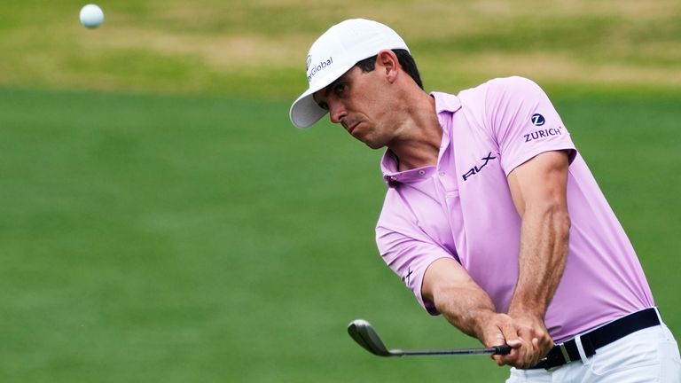 Billy Horschel chips onto the 6th green during a round of eight match at the Dell Technologies Match Play Championship