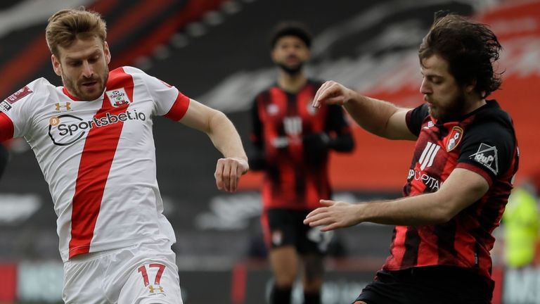 Action from Bournemouth vs Southampton the FA Cup quarter-finals