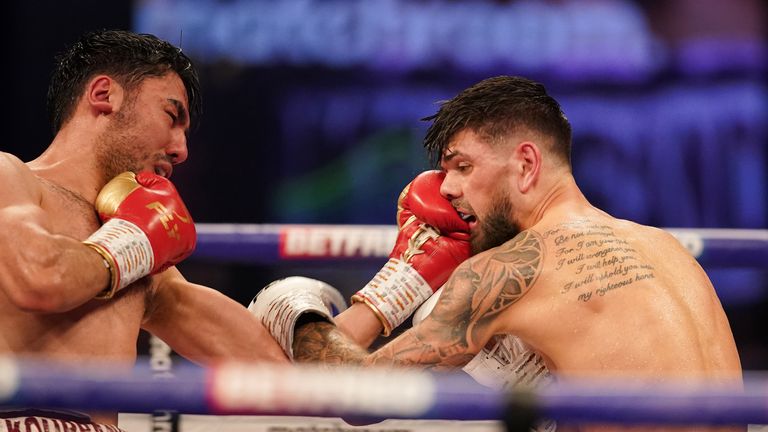 *** FREE FOR EDITORIAL USE ***.Joe Cordina vs Faroukh Kourbanov, Super Featherweight Contest, SSE Wembley Arena..20 March 2021.Picture By Dave Thompson Matchroom Boxing