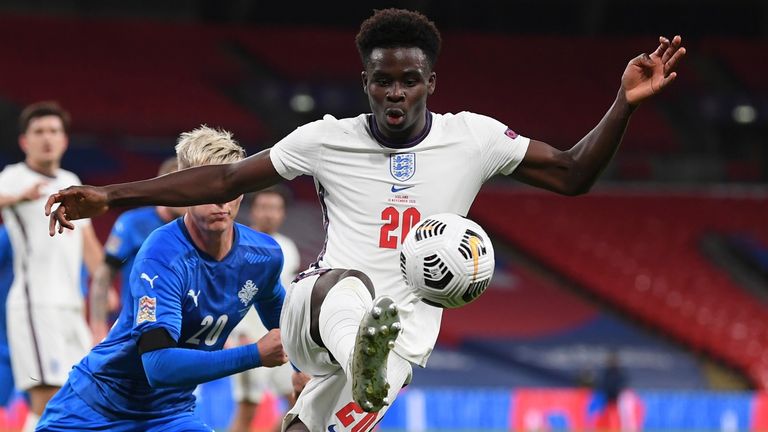 Bukayo Saka has four England caps after making his debut last year