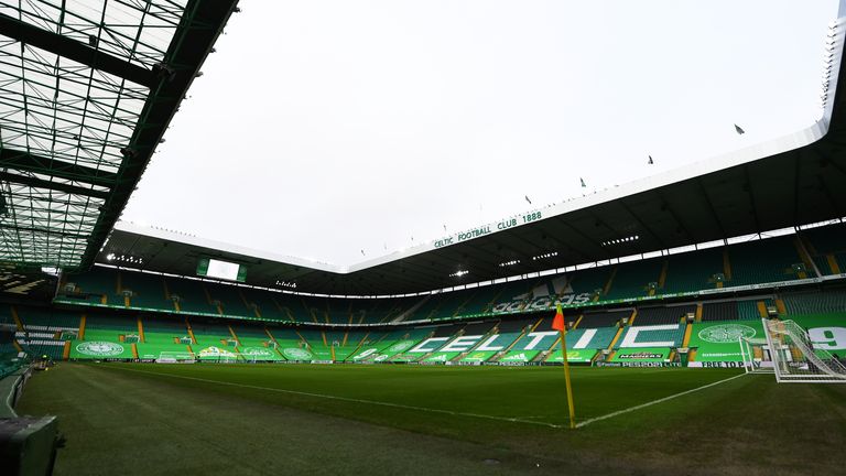 GLASGOW, SCOTLAND - FEBRUARY 27: A General View of Celtic Park  during the Scottish Premiership match between Celtic and Aberdeen at Celtic Park on February 27, 2021, in Glasgow, Scotland. (Photo by Ross MacDonald / SNS Group)