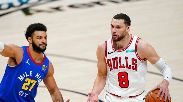 AP - Chicago Bulls guard Zach LaVine (8) and Denver Nuggets guard Jamal Murray (27