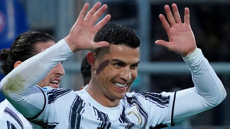 Cristiano Ronaldo scored the perfect hat-trick for Juventus on Sunday
