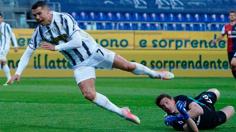 Cristiano Ronaldo was fouled for a Juventus penalty