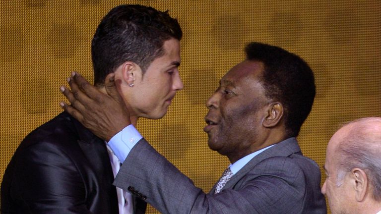 Cristiano Ronaldo and Pele have taken to social media to praise each other's goalscoring exploits