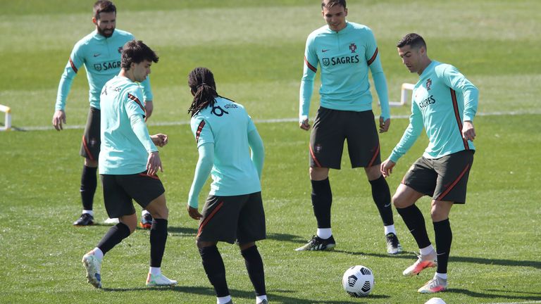 Cristiano Ronaldo, Portugal training (AP)