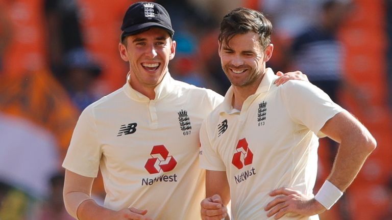 Dan Lawrence and James Anderson (Pic credit - BCCI)