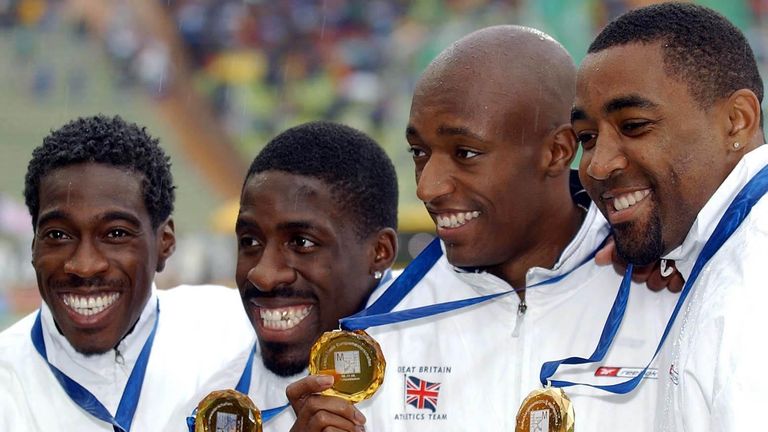 PA - Darren Campbell (right) will work alongside his former relay teammate Christian Malcolm (far left)