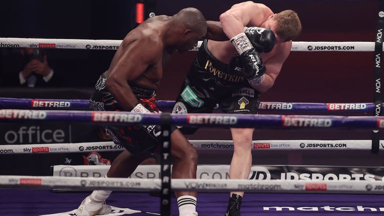 *** FREE FOR EDITORIAL USE ***.Alexander Povetkin v Dillian Whyte, Interim WBC Heavyweight World Title..27 March 2021.Picture By Mark Robinson Matchroom Boxing.