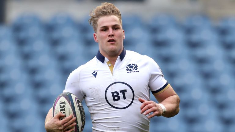 Scotland v Italy - Guinness Six Nations - BT Murrayfield Stadium
Scotland's Duhan van der Merwe runs through to score their eighth try of the match during the Guinness Six Nations match at the BT Murrayfield Stadium, Edinburgh. Picture date: Saturday March 20, 2021.