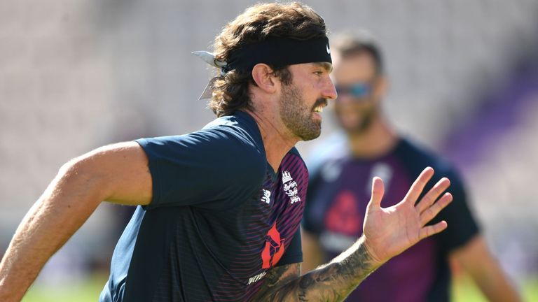 England bowler Reece Topley during a nets session at the Ageas Bowl last summer