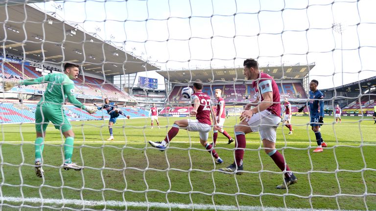 Erik Pieters blocked Nicolas Pepe's shot towards Burnley's goal in the closing stages of the 1-1 draw