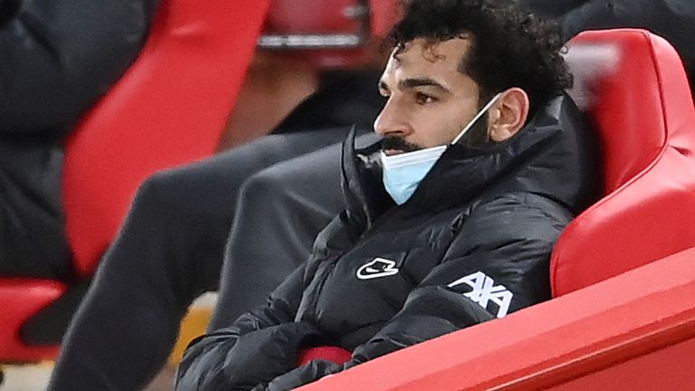 Mohamed Salah after being substituted against Chelsea