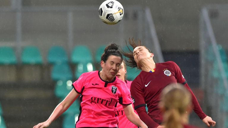 AP - Glasgow City's Leanne Crichton (left) in action against Sparta Prague in the Women's Champions League in December