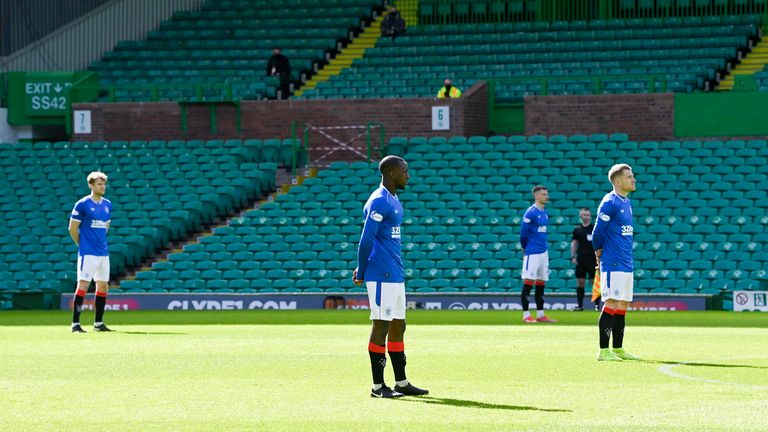 Rangers&#39; Glen Kamara during the Scottish Premiership match between Celtic and Rangers at Celtic Park, 
