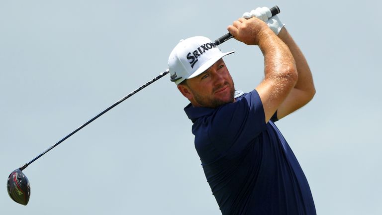 Graeme McDowell of Northern Ireland plays his shot from the first tee during the final round of the Corales Puntacana Resort & Club Championship