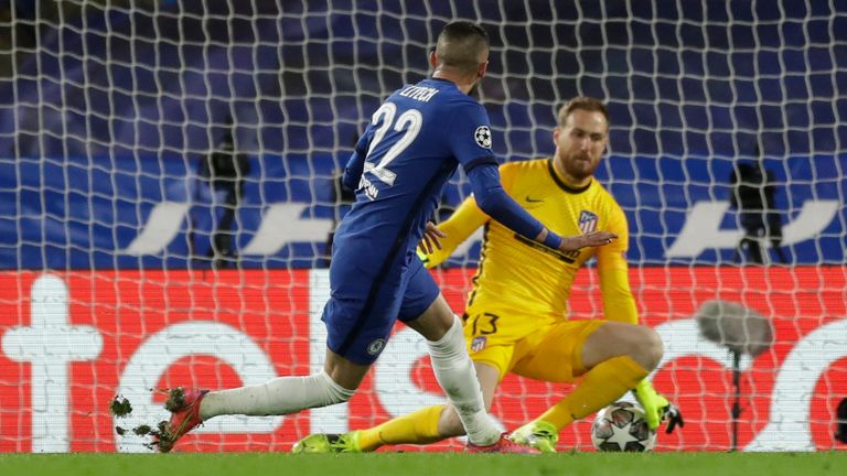 Ziyech slides beyond Jan Oblak to extend Chelsea's lead in the tie