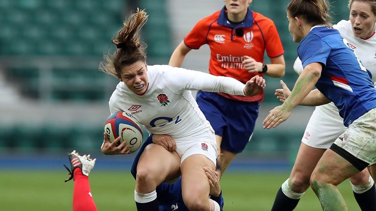 Helena Rowland in action for England