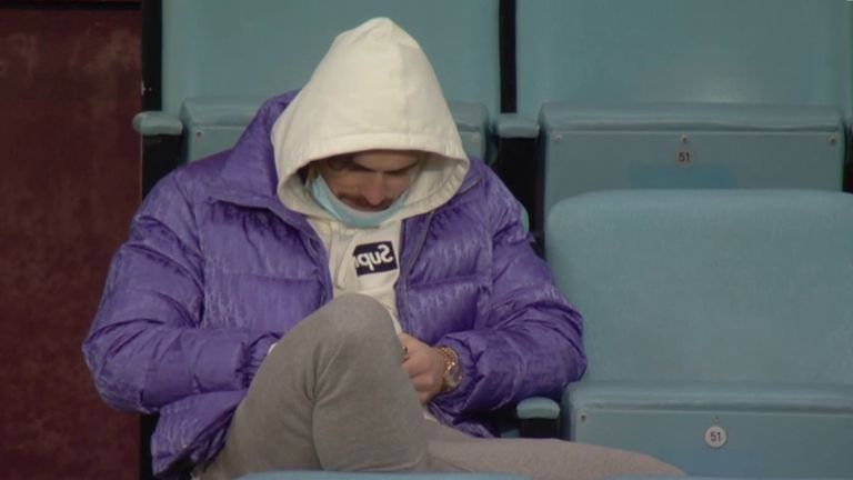 Aston Villa midfielder Jack Grealish was in the stands during the draw