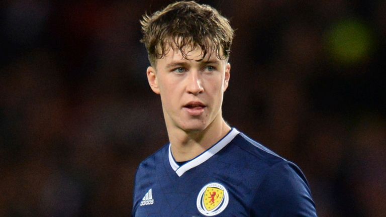 Celtic defender Jack Hendry in action for Scotland (AP)