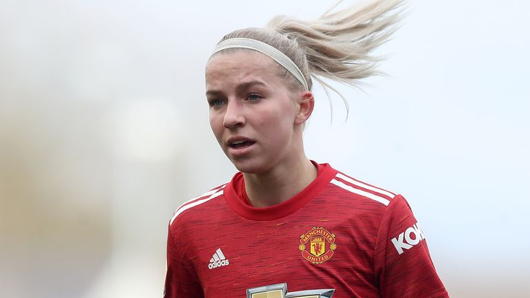 Manchester United's Jackie Groenen during the FA Women's Super League match at Leigh Sports Village.